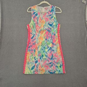 Lilly Pulitzer Women's Mila Sparkling Sands Pink Lace Shells Shift Dress 27689